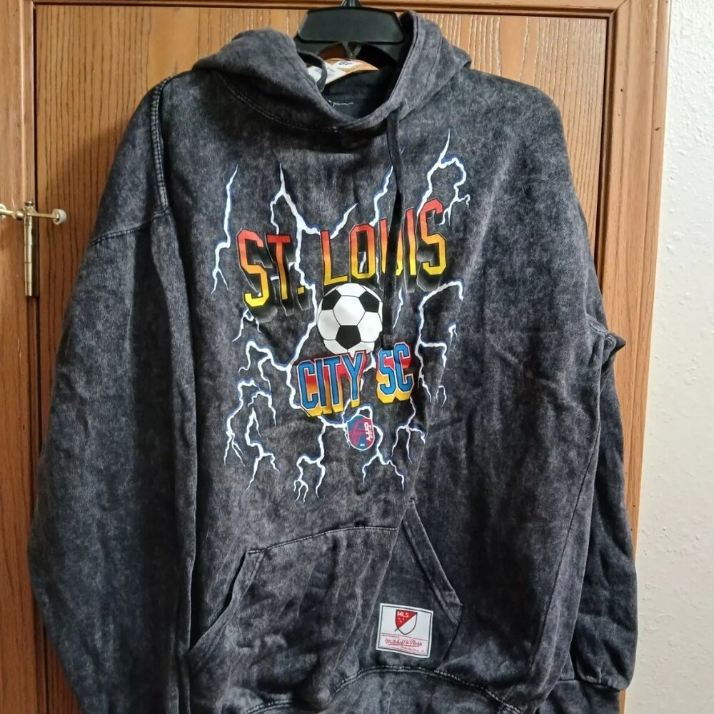 Mitchell And Ness St Louis City SC Mineral Wash Hoodie NWT 2XL